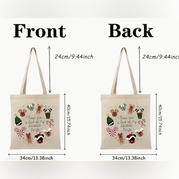 ๐ Mickey Mouse Christmas Inspired canvas tote bags - Picture 4 of 4